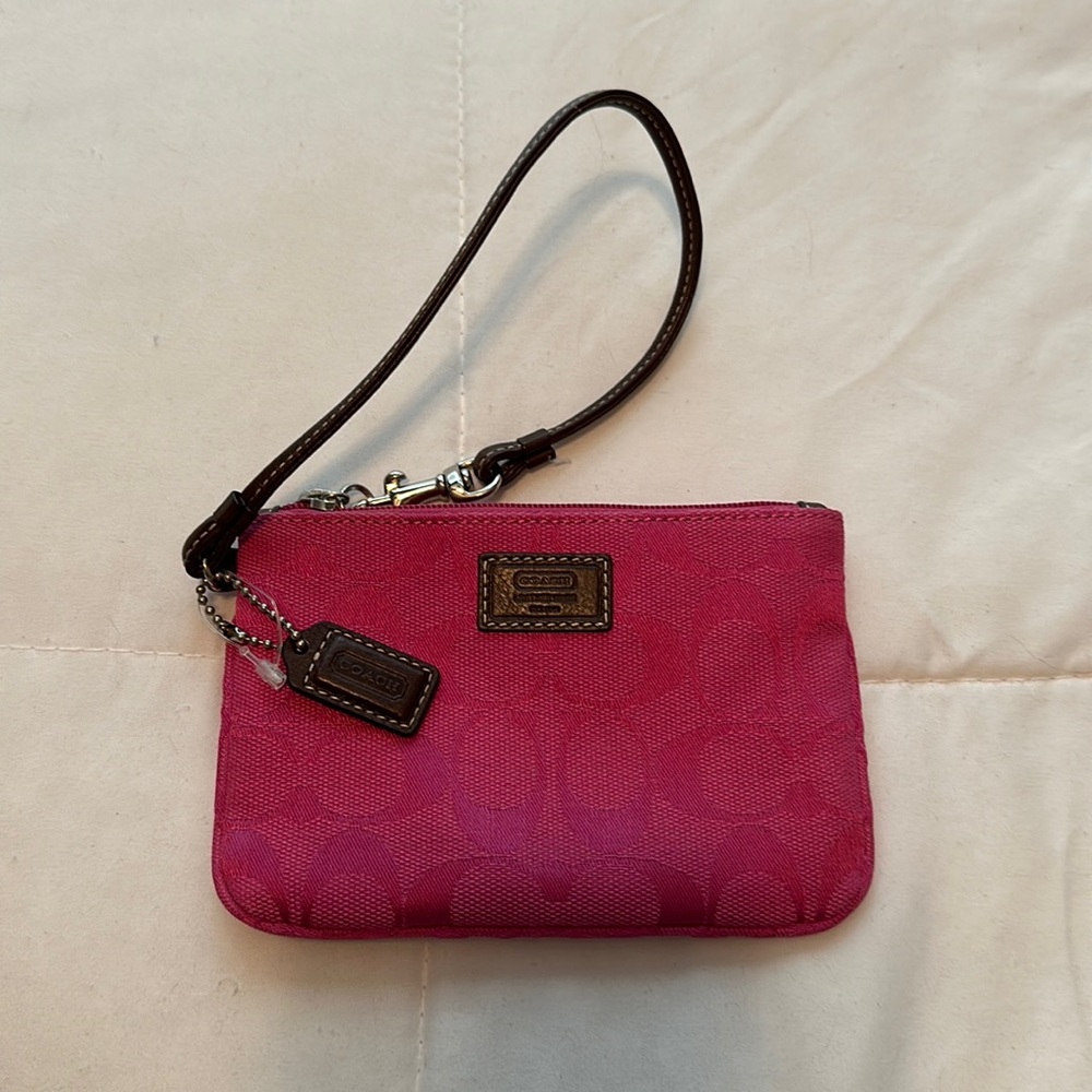 Pink Coach Wristlet